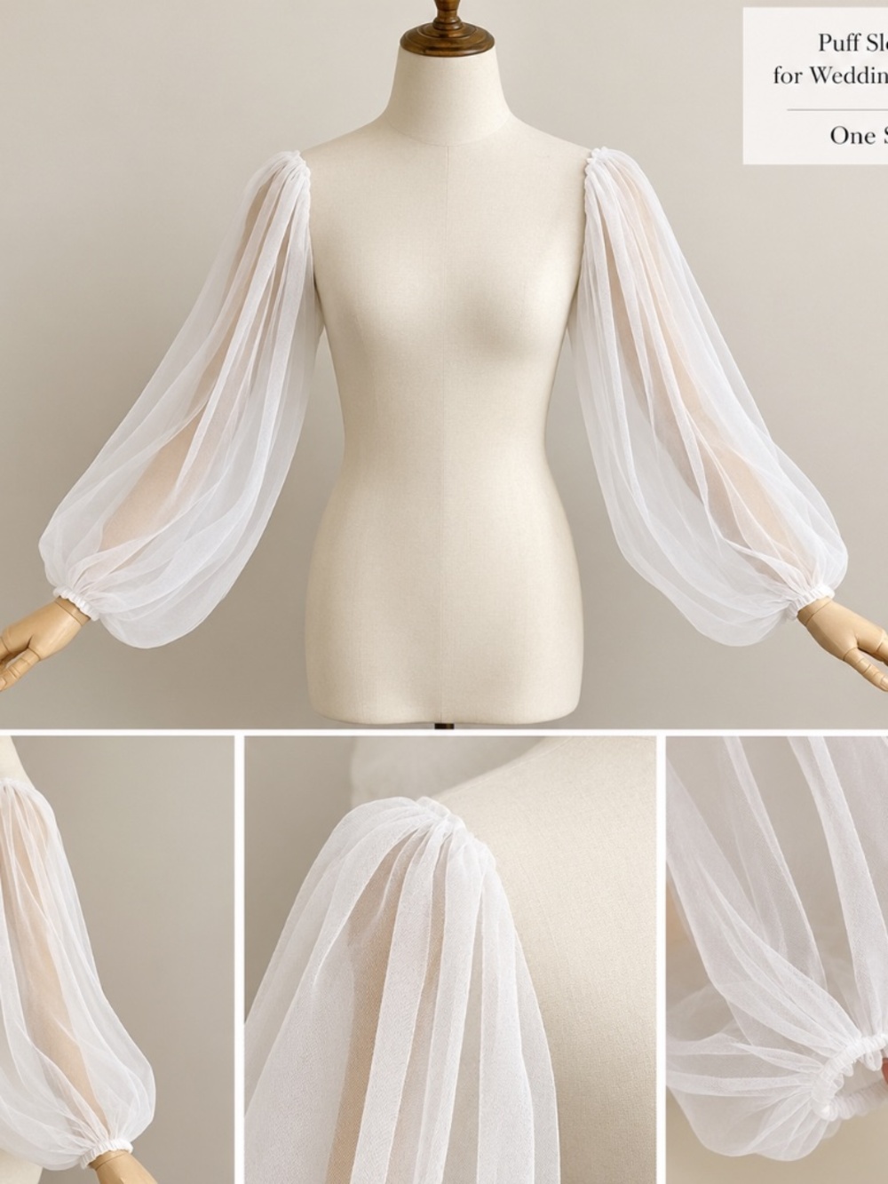 Wedding Dress Puff Sleeves – One Size